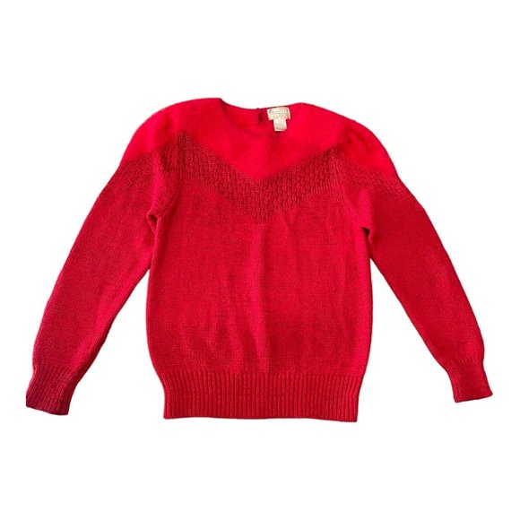 Vintage Nordstrom Town Square Red Angora Knit Sweater Size S - Picture 1 of 5